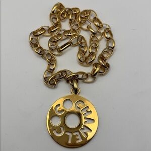 Chanel Coco cutout vintage necklace 24k gold plated